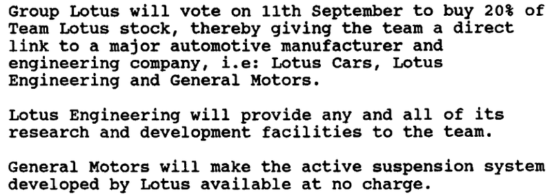 Illustration for article titled Lotus's Formula One charge from Honda through Lamborghini to Opel